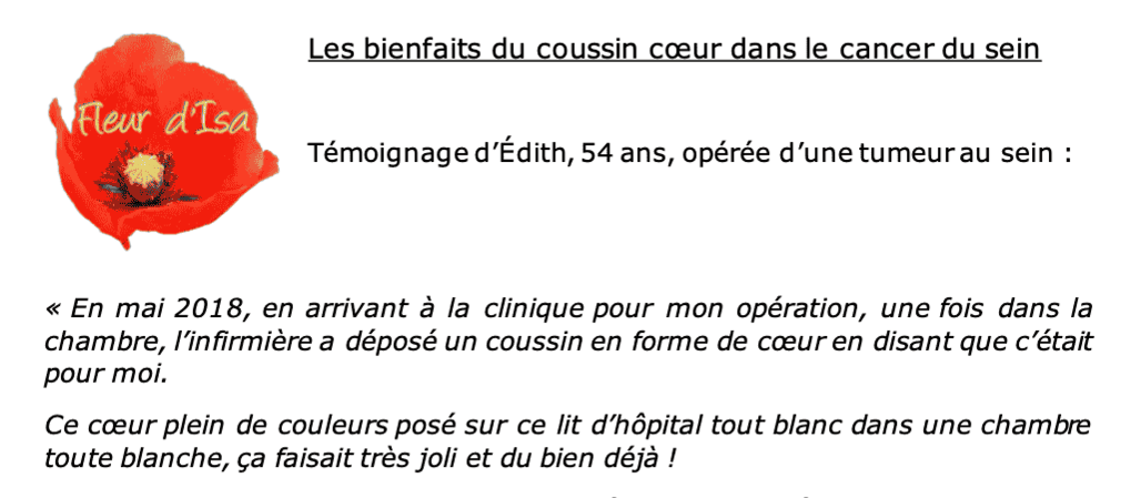 Témoignage bienfait du coussin coeur